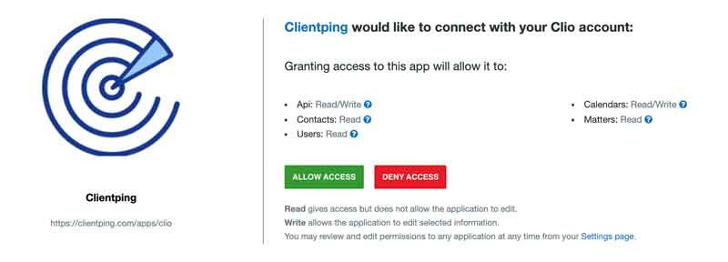 Allow clio access