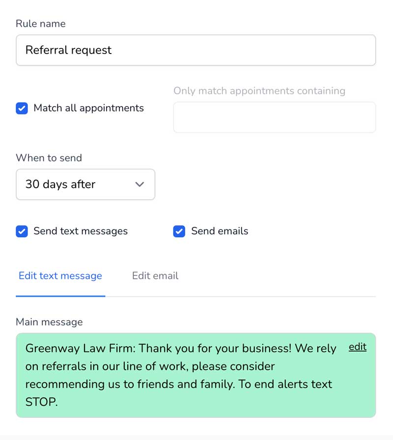 Referral request message