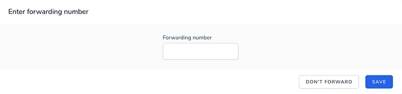choose forwarding number